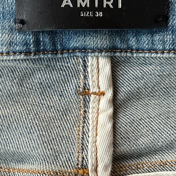 Amiri Vintage Indigo Staggered Logo Jeans - Picture 3 of 5